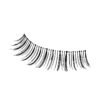 Black eyelash strip featuring long, wispy lashes for enhancing eye makeup looks. Ideal for dramatic and everyday styles.