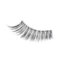 Luxury black eyelash strip featuring long, voluminous lashes for dramatic eye enhancement, suitable for various makeup looks.