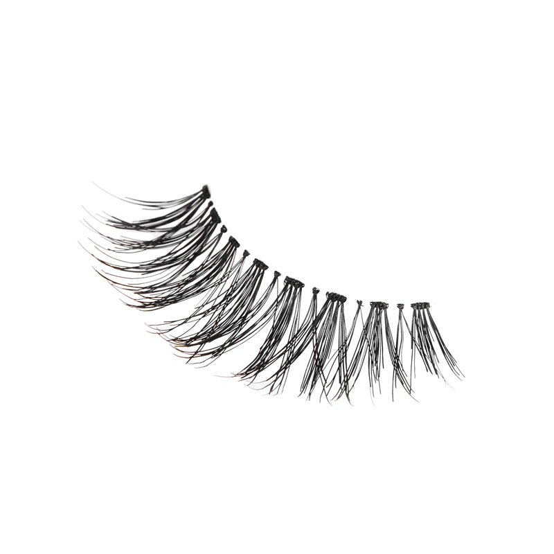 Natural look false eyelashes featuring long, wispy strands for enhanced eye beauty and volume, suitable for various makeup styles.