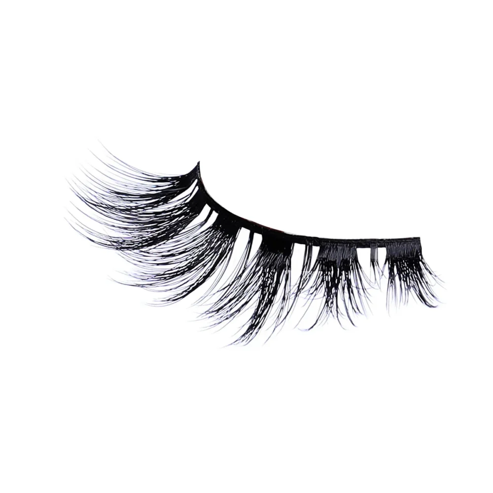 Luxury faux mink eyelashes with a voluminous design, perfect for enhancing eye makeup looks and adding drama to lashes.