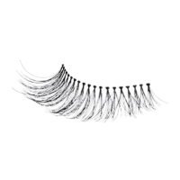 Black eyelash extensions with varying lengths for a dramatic look, ideal for enhancing natural lashes and adding volume.