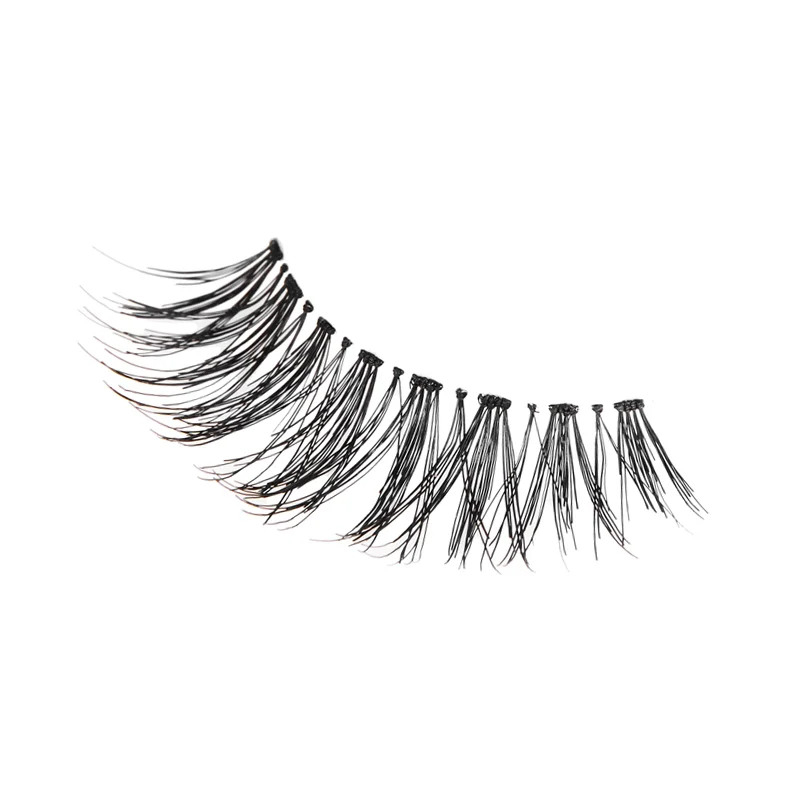 Synthetic black eyelash extensions with a natural look, ideal for enhancing eye beauty and creating dramatic lashes.