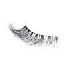 Black synthetic eyelash strip with varying lengths for dramatic eye enhancement, ideal for makeup enthusiasts and professionals.