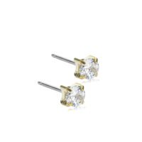 Gold and silver stud earrings featuring sparkling clear crystals, perfect for adding elegance to any outfit.