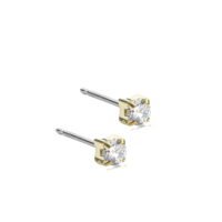 Gold and silver stud earrings featuring sparkling crystals, perfect for adding elegance to any outfit. Jewelry for everyday wear or special occasions.