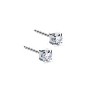 Elegant silver stud earrings featuring sparkling clear crystals, perfect for adding a touch of sophistication to any outfit.