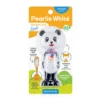 Pearlie White BrushCare Kids toothbrush featuring a panda design, BPA-free, with extra soft bristles and a compact rounded head for children.