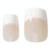 A set of two nail tips showcasing a natural finish with a white tip and a soft pink base, ideal for nail art and extensions.