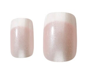 Gradient pink nail tips set featuring a glossy finish and subtle shimmer, perfect for stylish nail art and manicures.