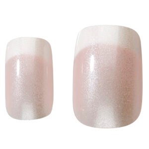 Gradient pink nail tips set featuring a glossy finish and subtle shimmer, perfect for stylish nail art and manicures.