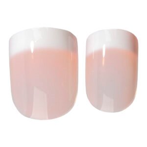 Set of pink ombre nail tips with a smooth finish, suitable for nail art and manicure applications.