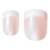 Glossy pink gradient nail tips with a sparkling finish, showcasing a stylish design for manicures and nail art.