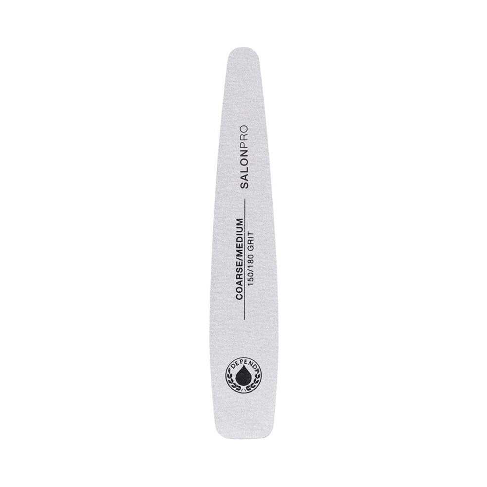 SalonPro coarse medium nail file with 100/180 grit for shaping and smoothing nails, ideal for professional and personal use.