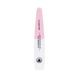 SalonPro Allround Nail File with 150/180 grit, designed for shaping and smoothing nails, featuring a pink and white design.