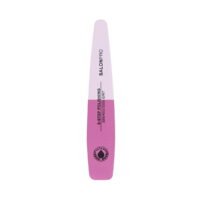 SalonPro 3-step polishing nail file with pink and white design, ideal for achieving smooth and polished nails.