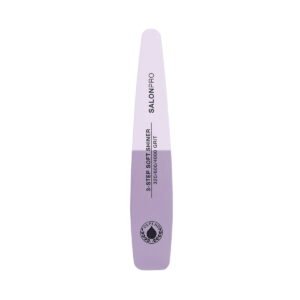 SalonPro 3-Step Soft Shiner nail file with 320/600/4000 grit for professional nail care and finishing.