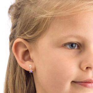 Cute children's mermaid earrings featuring a star and pearl design, perfect for young girls who love ocean-themed jewelry.