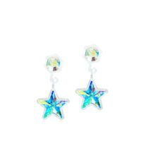 Star-shaped earrings featuring colorful crystals, perfect for adding sparkle to any outfit. Lightweight and stylish design for everyday wear.