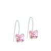 Delicate pink butterfly earrings featuring sparkling crystals and silver hooks, perfect for adding a touch of elegance to any outfit.