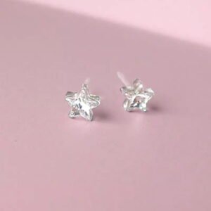 Star-shaped crystal earrings featuring a clear design, perfect for adding a touch of sparkle to any outfit. Lightweight and stylish accessory.