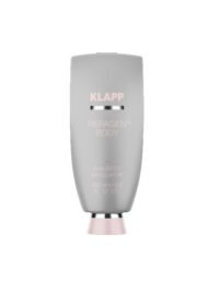 KLAPP Repagen Body AHA Exfoliator in a gray tube, 200ml, designed for body exfoliation and skin renewal.