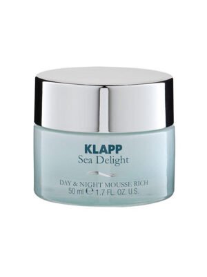 KLAPP Sea Delight Day & Night Mousse Rich cream in a glass jar, 50 ml, designed for hydration and nourishment of the skin.