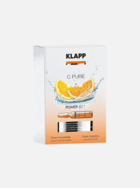 مجموعة KLAPP C Pure Power تحتوي على تركيز قوي وكريم، مكتملة بشرائح البرتقال وتصميم رذاذ الماء.