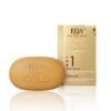 F&W Gold Ultimate Exfoliating Argan Soap bar with packaging, revitalizing and soothing properties for skin care.