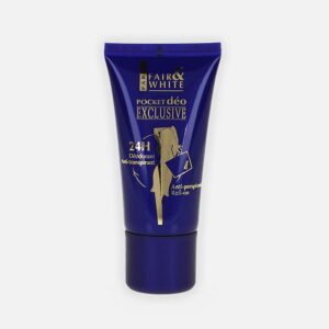 Fairy & White Exclusive Roll-On Deodorant in a blue tube, offering 24-hour anti-perspirant protection.