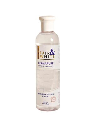 Fair & White Dermapure Medicated Cleansing Lotion 300ml, designed for purifying and cleansing skin effectively.