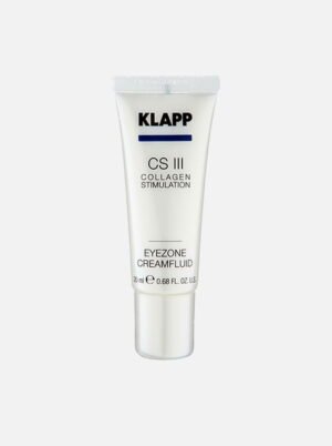 KLAPP CS III Eyezone Creamfluid in a 20ml tube designed for collagen stimulation and eye area hydration.