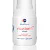 Visaderm cream by Pharmann for acne care, 50 ml bottle with pump dispenser, promoting faster and safer skin treatment.