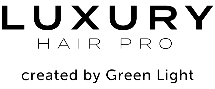 Luxury Hair Pro logo designed by Green Light, featuring bold typography and a modern aesthetic, ideal for hair care branding.